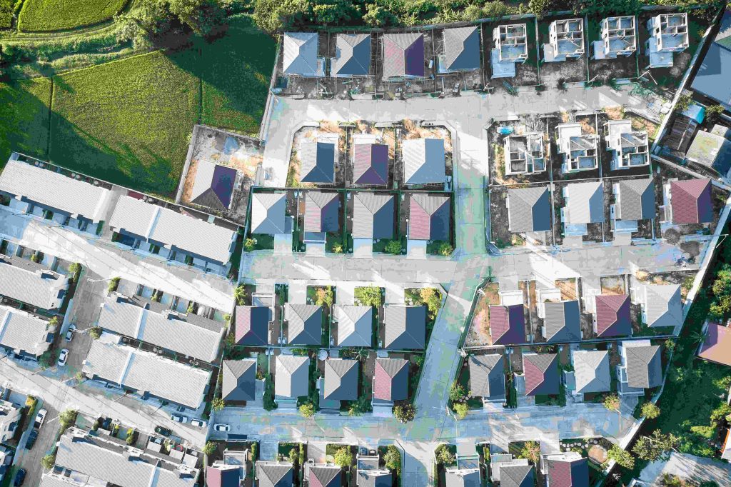 獨棟別墅區空拍圖